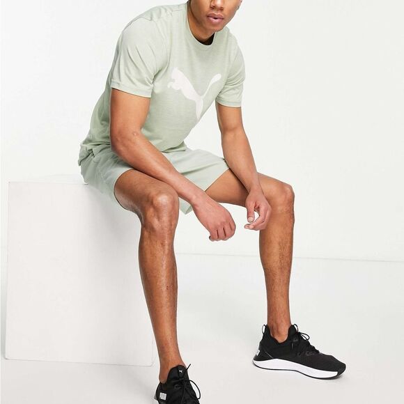 PUMA Training Favorite Heather large logo t-shirt in light gray size‎ S/P NWT - Picture 5 of 8